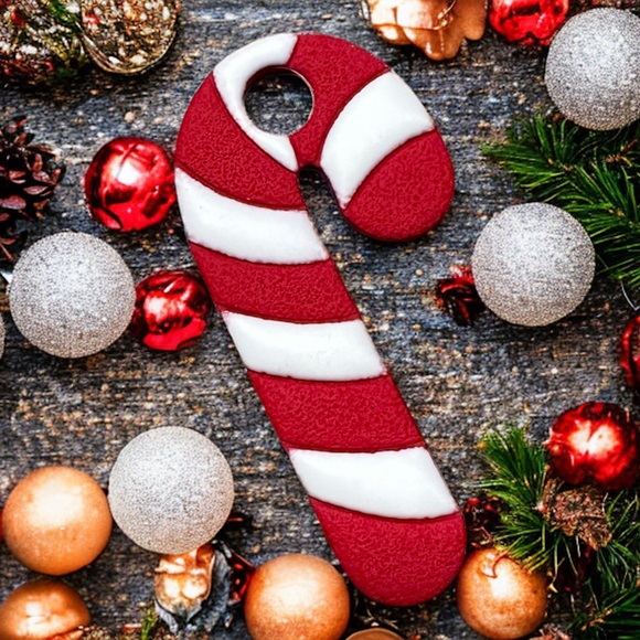 Stanley Cup Topper- Candy Cane Clay Accessory- 30oz and 40oz - Picture 2 of 3